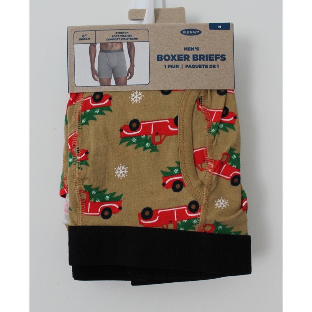 Old Navy Mens Soft-Washed Boxer Briefs Red Truck Size M NWT